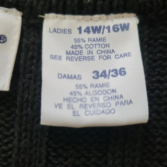 Vintage White Stag Women's Knit Embroidered Long Line Vest, Size 14W/16W - Picture 4 of 12